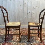 Set of 6 Louis Philippe straw chairs
