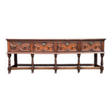 Antique 18th century solid oak Jacobean style sideboard