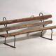 Old bench in iron and pine wood – Central Europe, around 1920