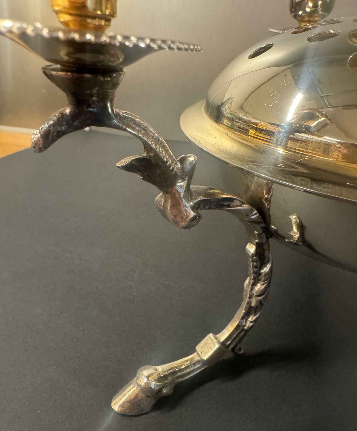 Four-armed, four-legged chandelier, mid-20th century