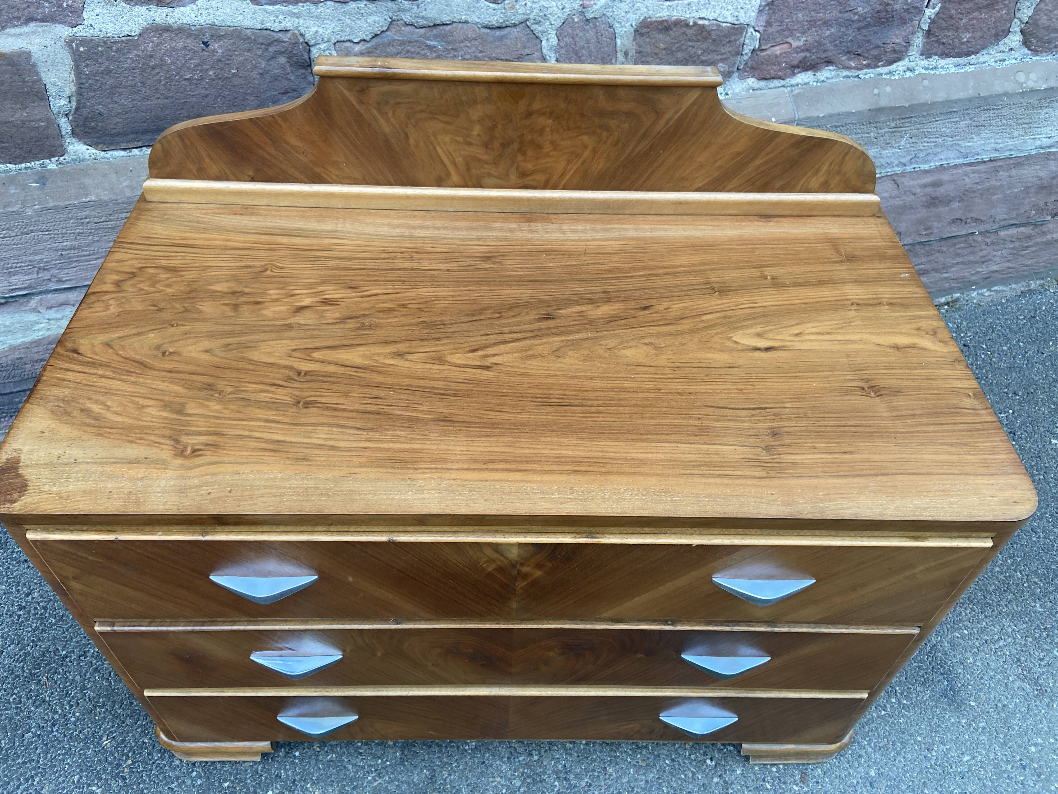 Commode ART DECO vintage walnut 1950