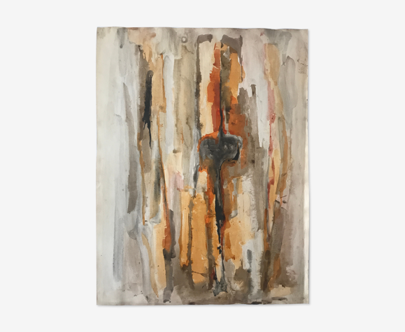 Aquarelle sur papier de michel bérard (1933-2020) abstraction, c 1965