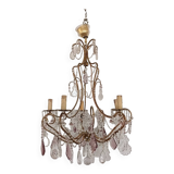 Chandelier with colored tassels