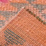 Peach & Pink Hallway Vintage Runner Rug, 84x310Cm