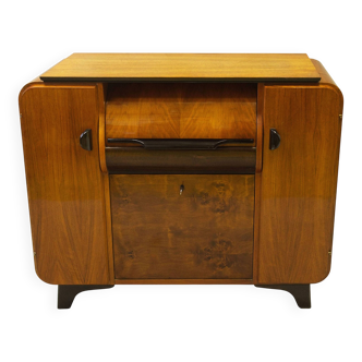 1950s Jindřich Halabala Record Cabinet – Walnut Mid-Century Design Icon
