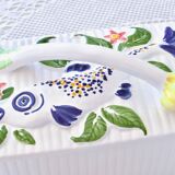 Large antique Schramberger majolica collector's box / terrine