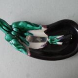 Beurrier en barbotine, aubergine, A. Ferlay Vallauris