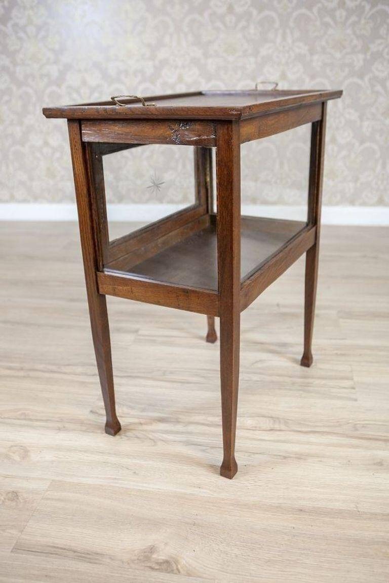 Early 20th Century Oak Tea Cabinet with Tray, 1950s