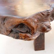 Large brutalist "live edge" mid-century coffee table