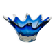 Large Bohemian Crystal Coupe Hospodka Blue Sommerso 1960