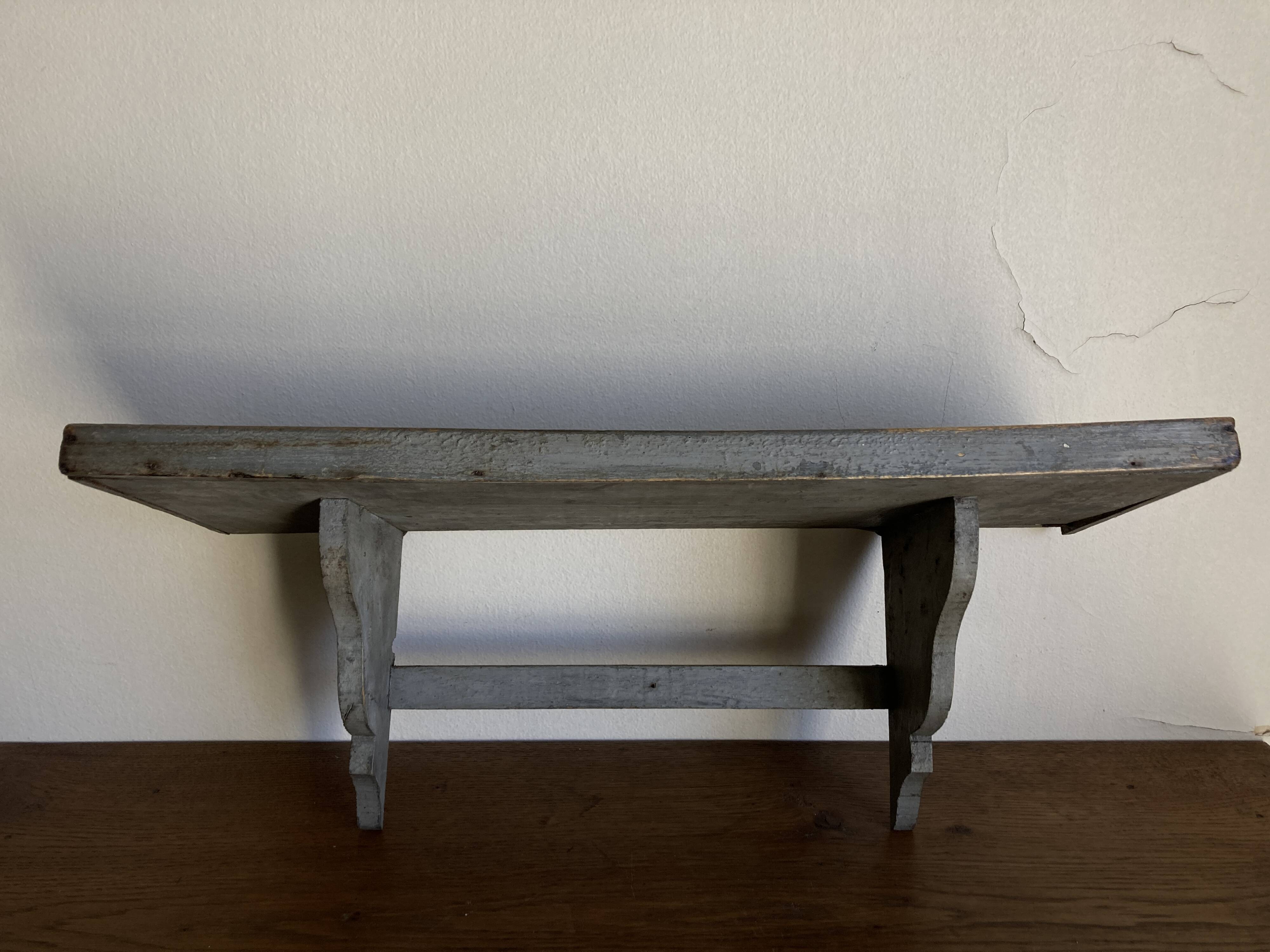 Hudson Farmhouse Folk Art Country Shelf Original Gray Patina