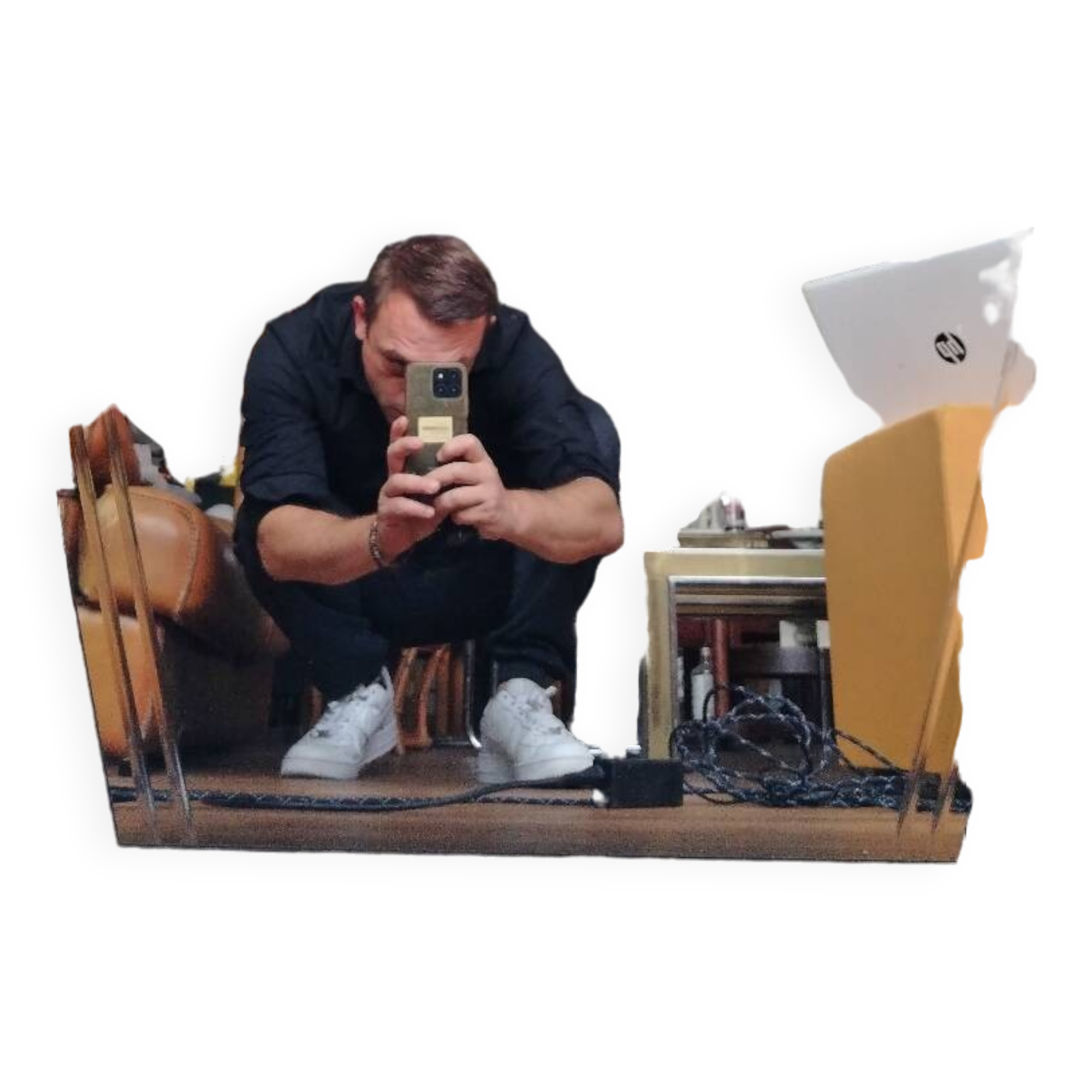 Beveled rearview mirror, 1980s