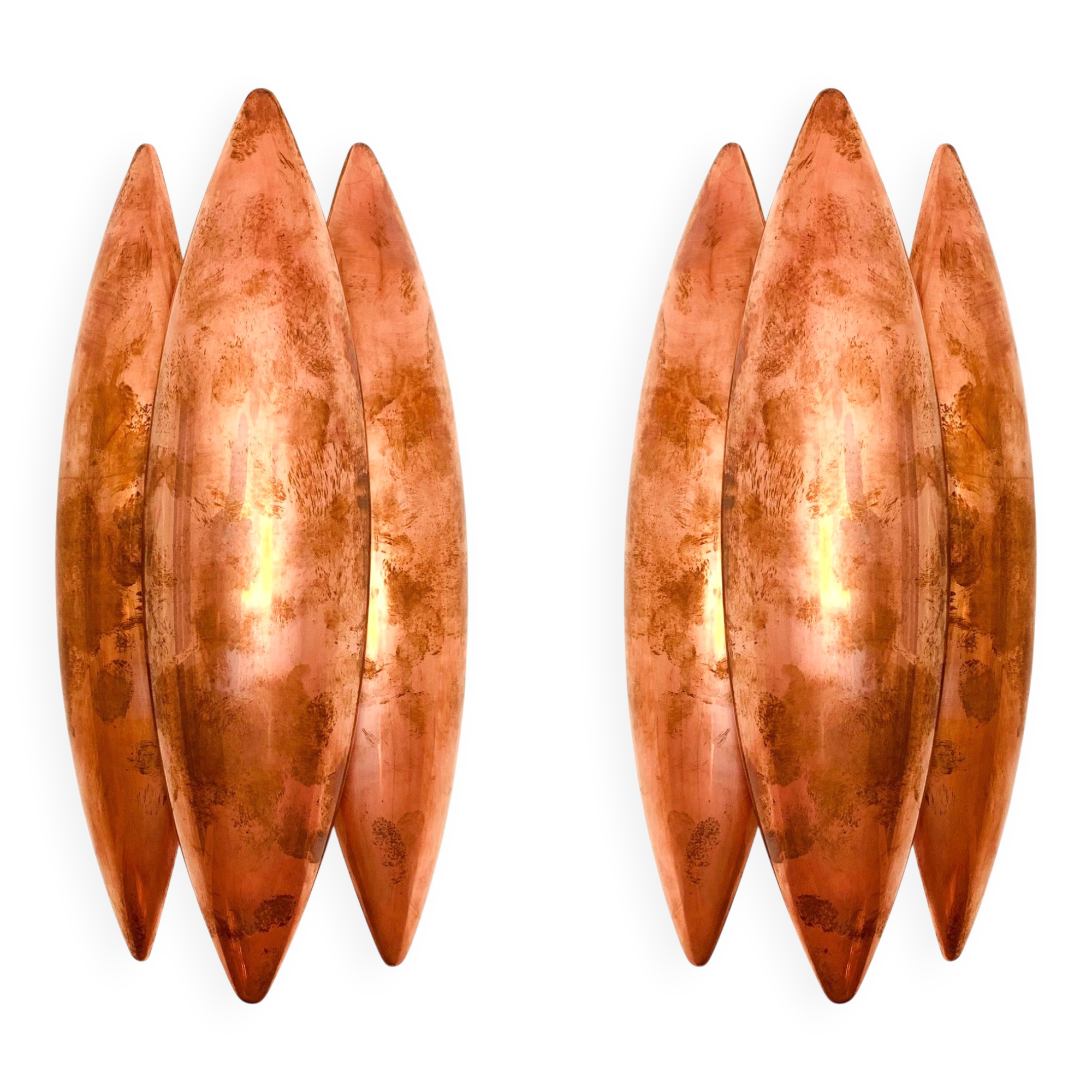 Set of 2 Unique Patinated Danish Kastor Sconces by Jo Hammerborg for Fog an
