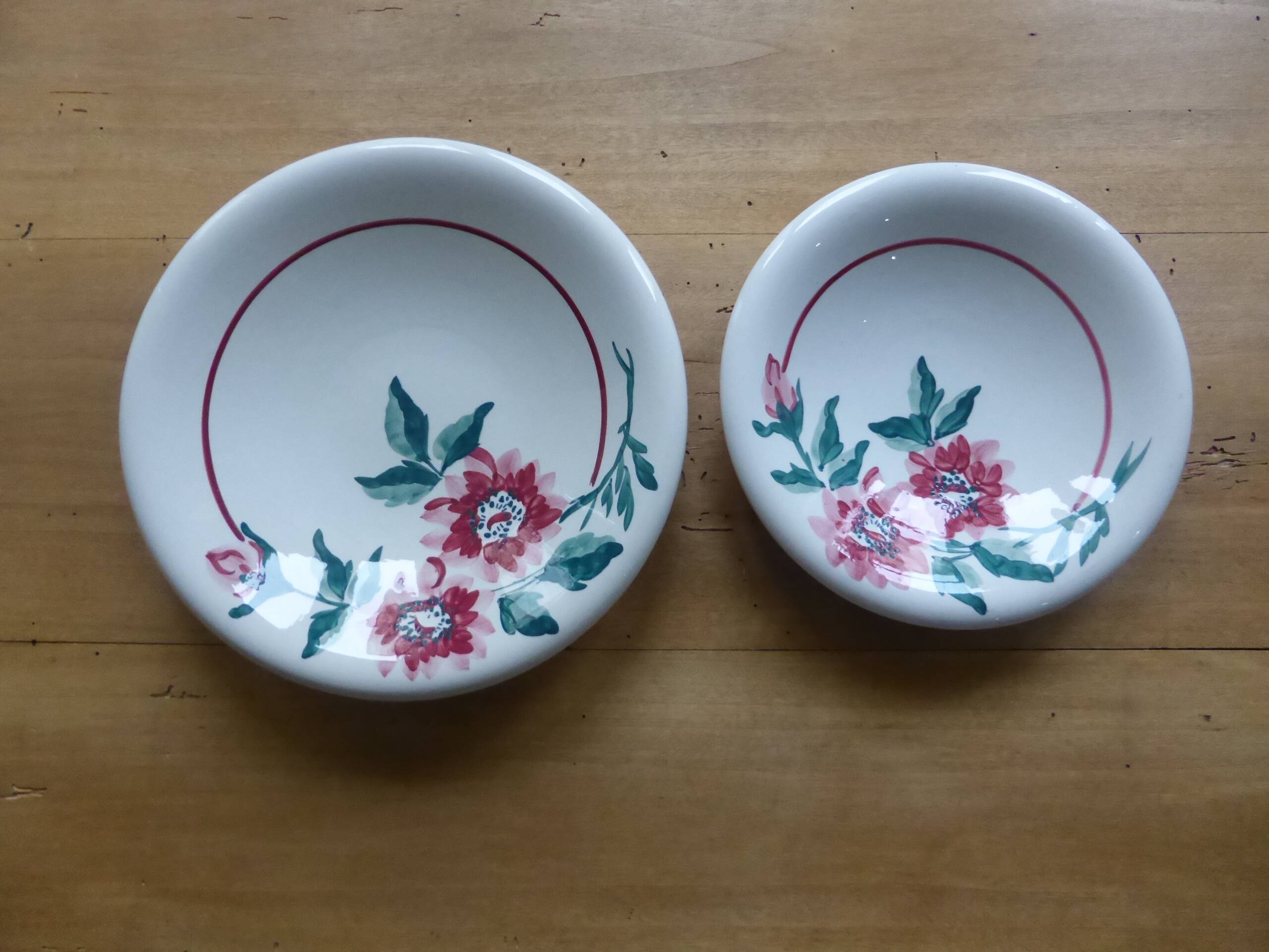 Set of 2 round calotte serving dishes Sarreguemines Monceau 200217