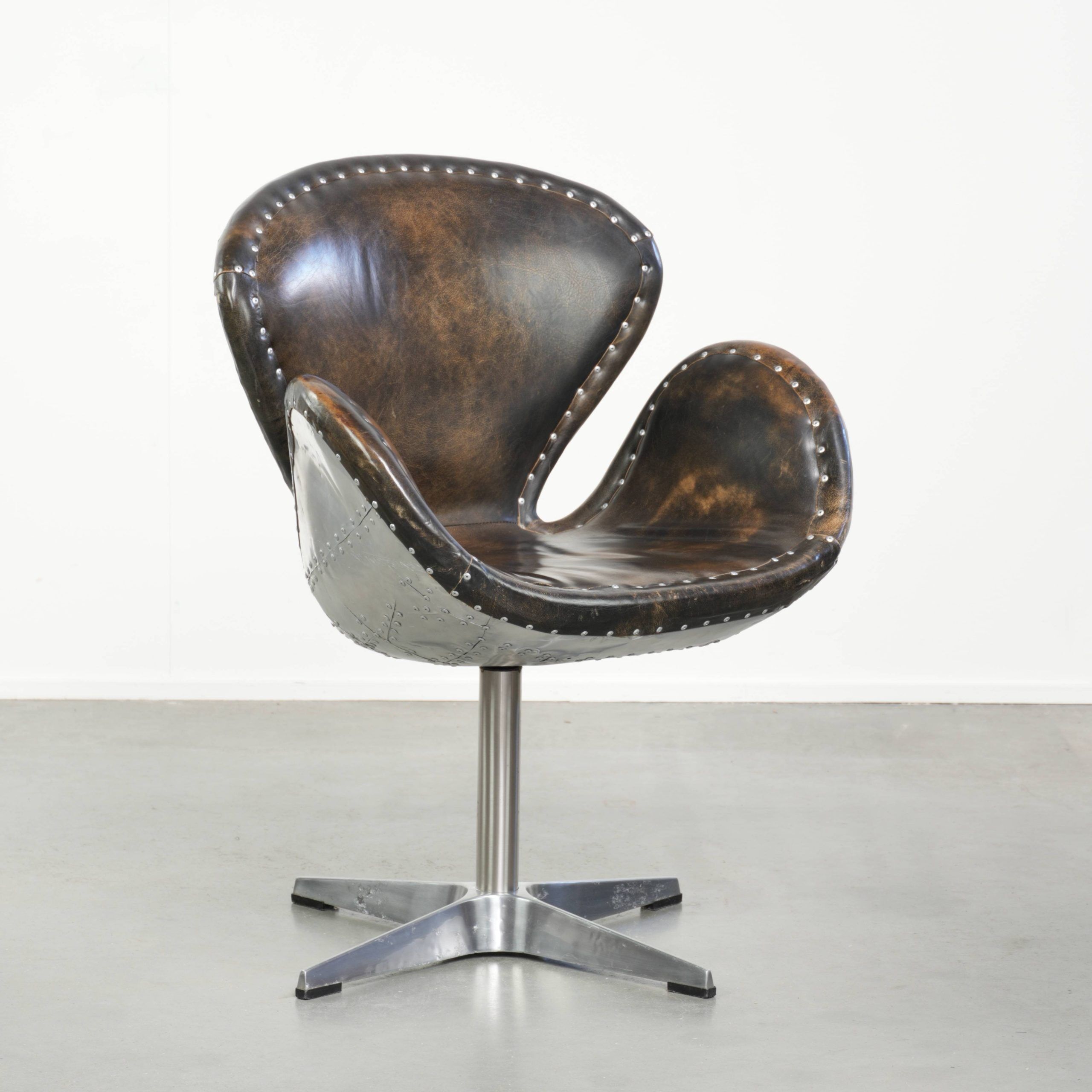 Chaise de bureau/côté Aviateur en cuir de vachette vintage Timothy Oulton Devon Spitfire