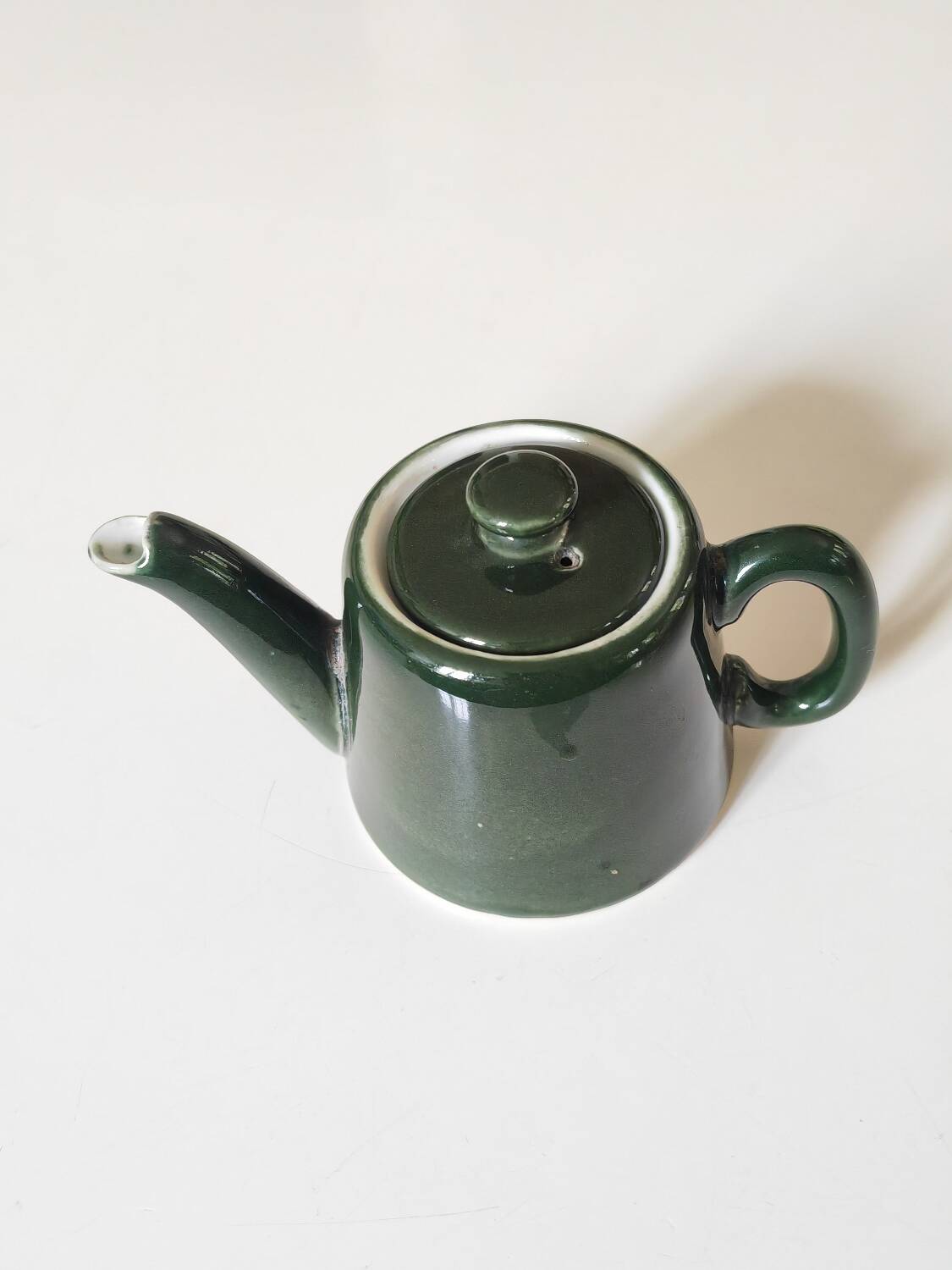 Théière de bistrot individuelle en porcelaine verte