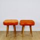 Orange square stool Vintage PRL 1970s