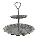 Tiered stainless steel serving platter
