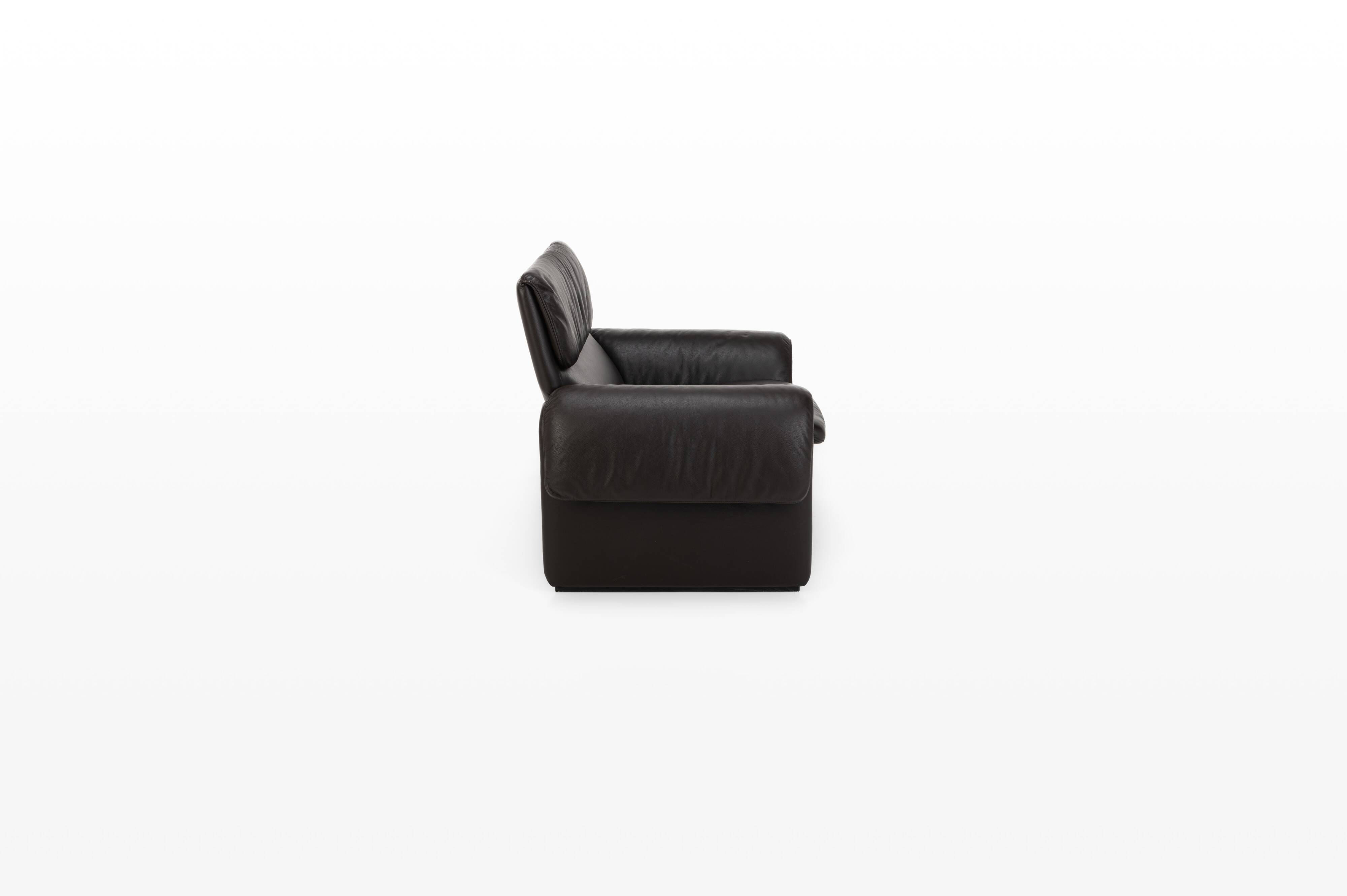 DS-2011 Armchair by De Sede, dark brown leather lounge