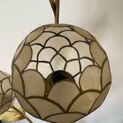 Vintage brass and mother-of-pearl floor lamp from the 70s