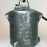 Industrial White Enamel Industrial Lamp with Cast Aluminium Top from EOW, 1950s