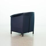 Wittmann Petrol Soft Leather Club Chair Model Aura  Designed by Paolo Piva