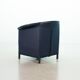 Wittmann Petrol Soft Leather Club Chair Model Aura  Designed by Paolo Piva