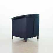 Wittmann Petrol Soft Leather Club Chair Model Aura  Designed by Paolo Piva