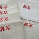 6 large towels or tea towels, damask linen Old linen never used