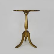 Pedestal table vintage Florentine side table in hand painted and gilded engraved wood. Year 50