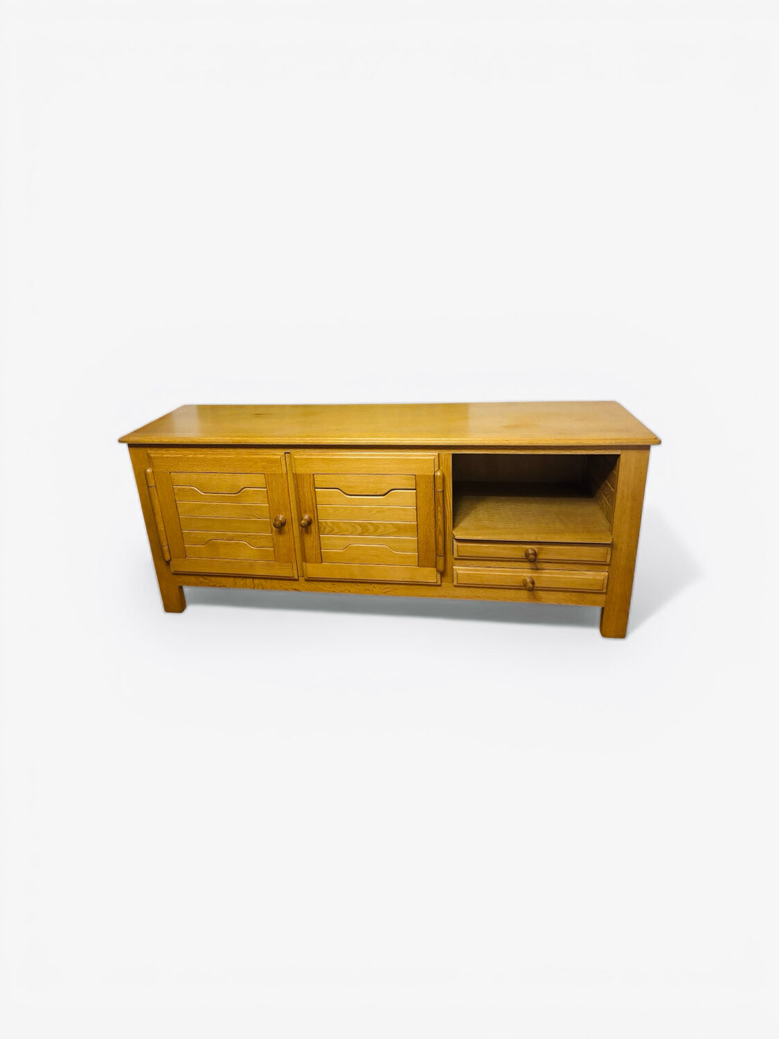 Rare enfilade in solid oak designed by Robert Guillerme & Jacques.