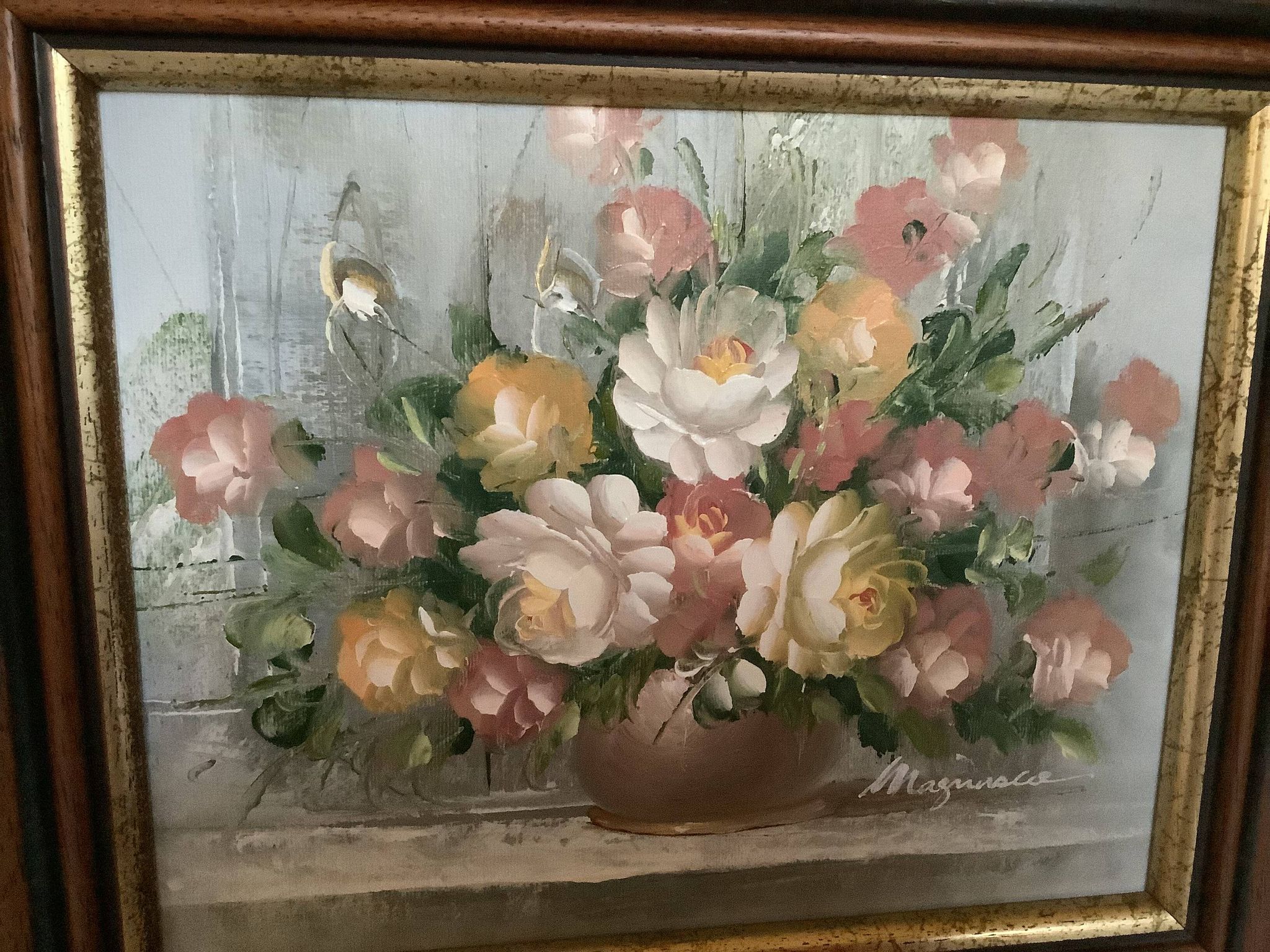 Still life of a bouquet of flowers, oil on canvas, signed.