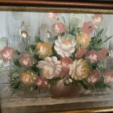 Still life of a bouquet of flowers, oil on canvas, signed.