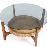 Round coffee table with magazine holder "Hilla"