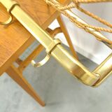 Gold wide wall coat rack with rope vintage