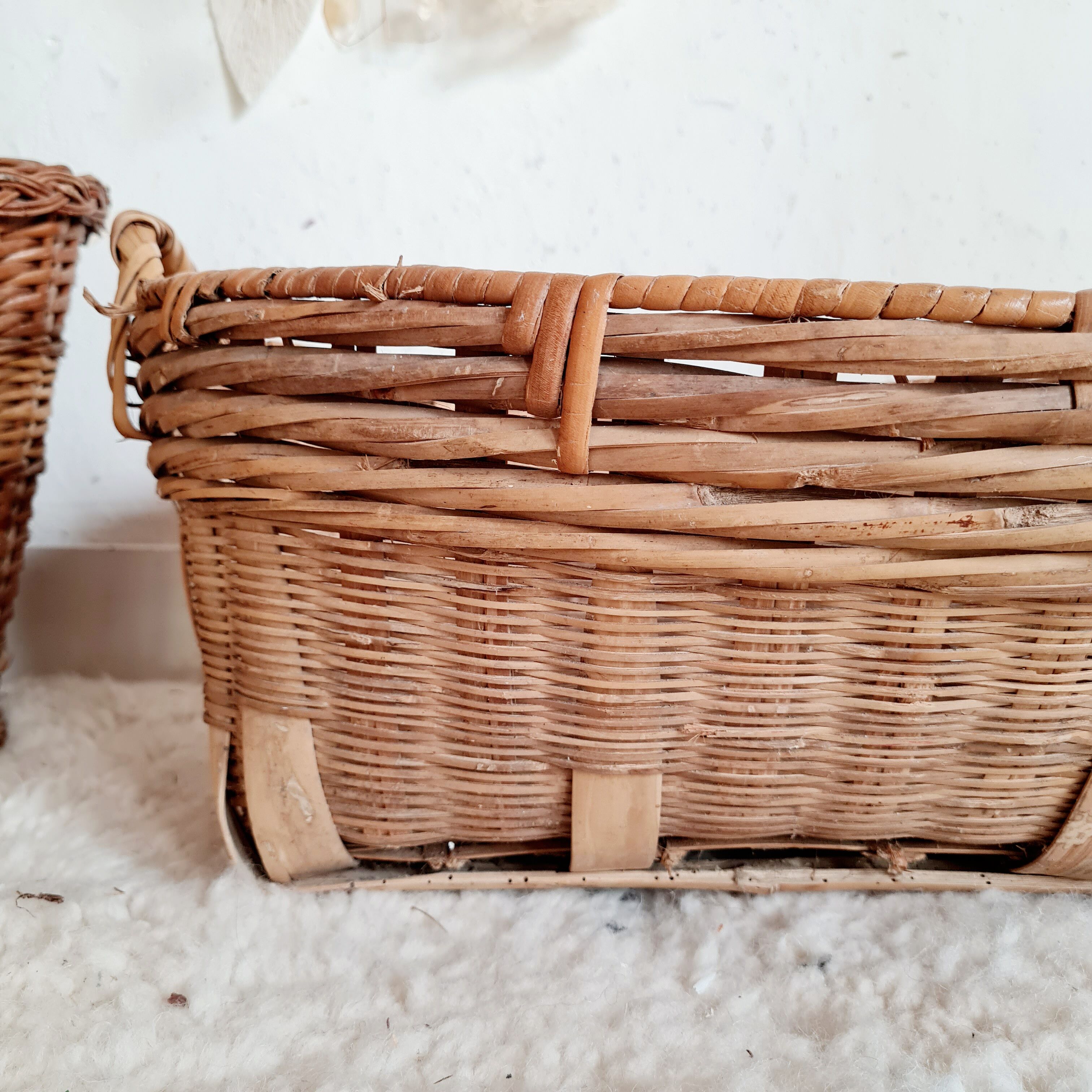 Old rattan basket or basket