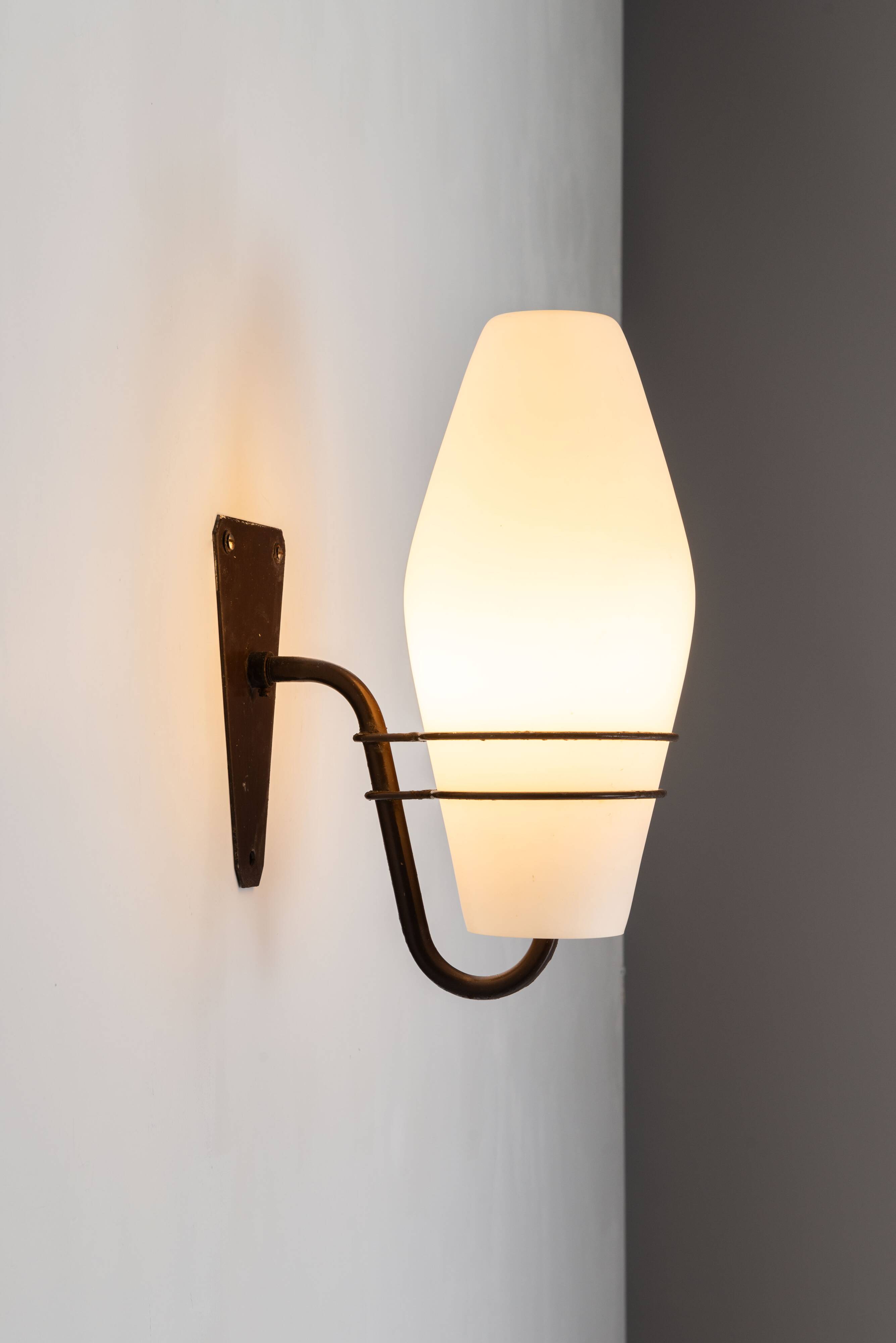 Large outdoor lamp made from metal and opal glass