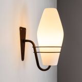 Large outdoor lamp made from metal and opal glass