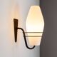 Large outdoor lamp made from metal and opal glass