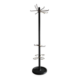 Minimalist black metal brass coat stand