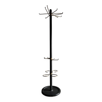 Porte-manteau minimaliste en laiton noir et métal.
