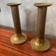 Antique Pair Of Vintage Brass Column Candle Holders