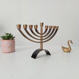 Art Deco Hebrew Candlestick Menorah with 9 Branches