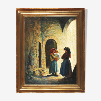 Peinture, Anticoli' d’Emil Krause (danois, 1871 - 1945)