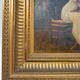 Tableau, huile sur panneau "Bonjour Grand Père", début XXème, cadre doré