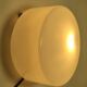 Ceiling light in white opal. Round-shaped light fixture, made of white glass, ut