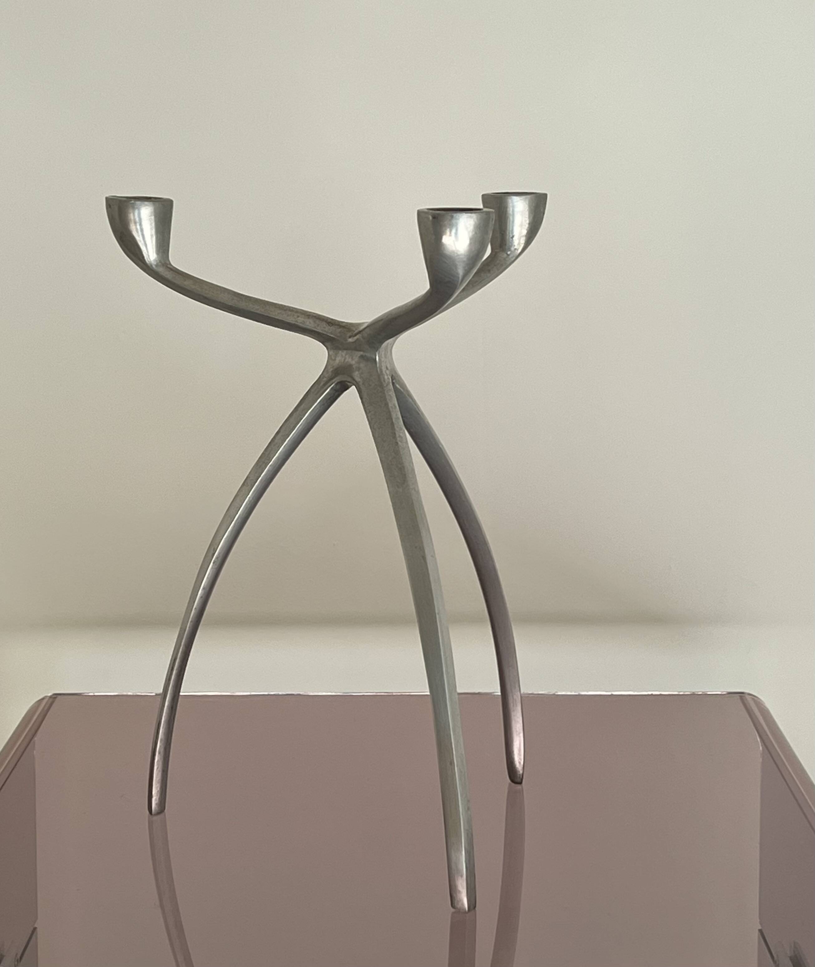 Candle holder, tripod chandelier "Spider" for De Bijenkorf, Netherlands 70's