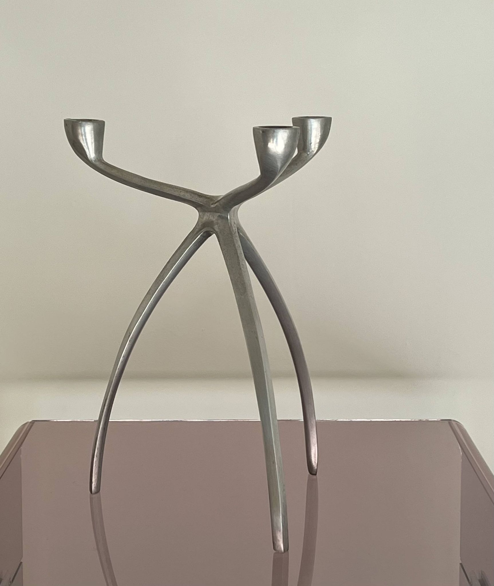 Candle holder, tripod chandelier "Spider" for De Bijenkorf, Netherlands 70's
