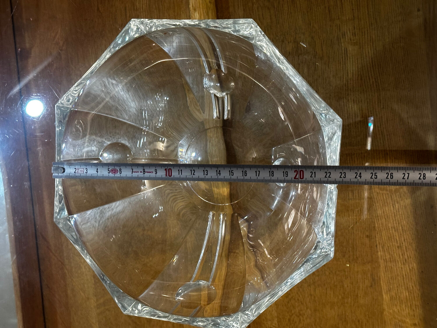Hexagonal Crystal Bowl / Ashtray Art Deco Period