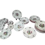 42-piece Lunéville KG tableware set with floral decoration, 20th century